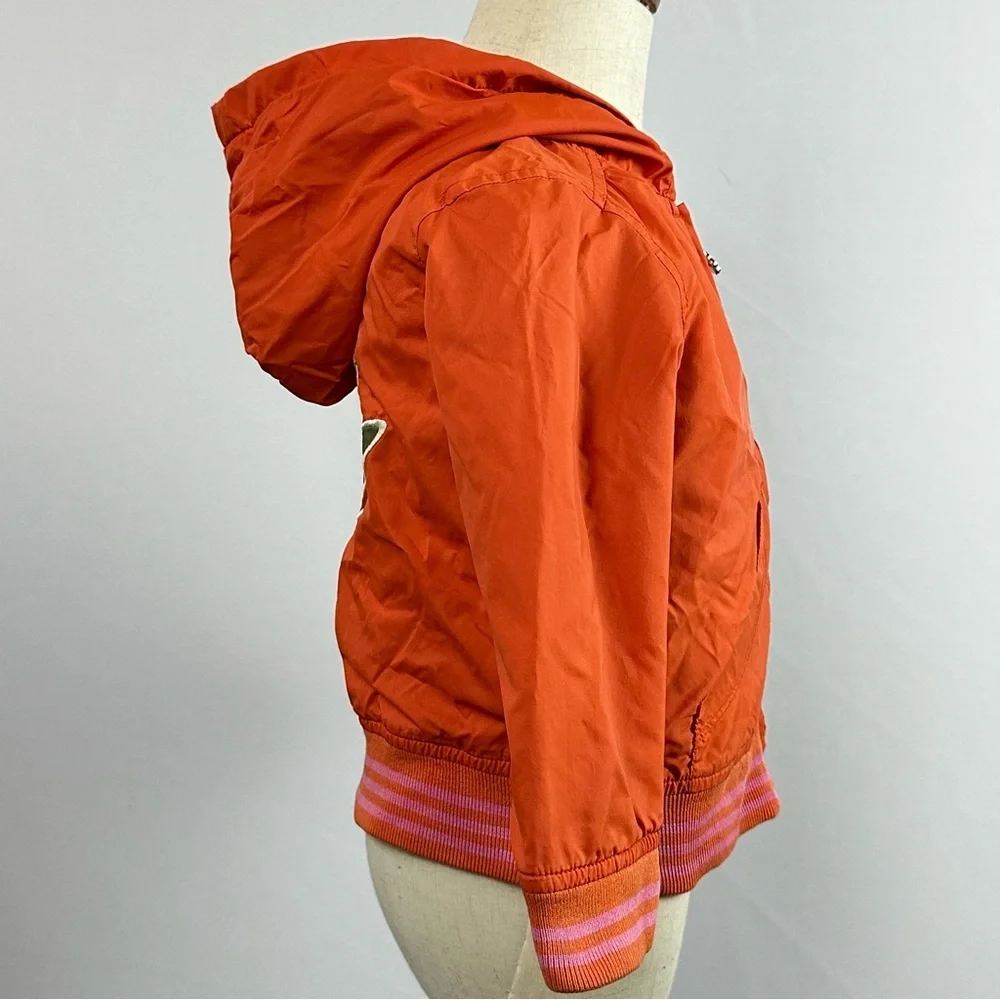 BABY GAP girls orange and pink flower windbreaker - size 2T